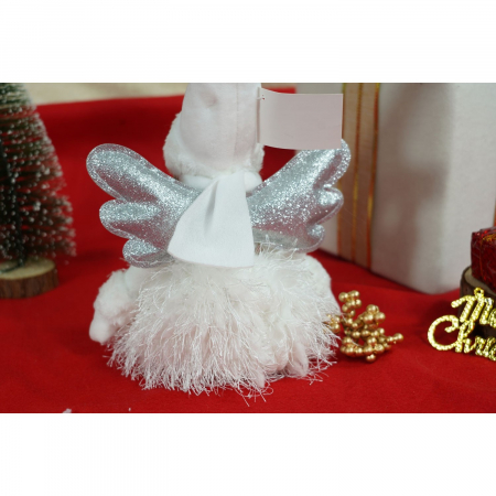 Ornament de Craciun ingeras, Flippy, alb/gri, textil, 51 cm [8]