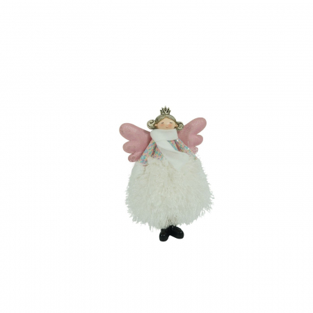 Ornament de Craciun ingeras, Flippy, alb, textil, 26 cm [1]