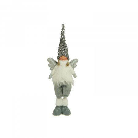 Ornament de Craciun ingeras model 2, Flippy, alb/gri, textil, 53 cm [1]