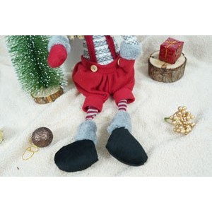 Ornament de Craciun papusa, Flippy, rosu/gri, textil, 62 cm [7]