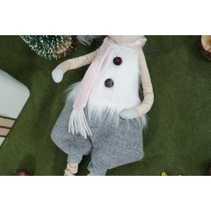 Ornament de Craciun ren cu picioare telescopice, Flippy, gri/alb, textil, 100 cm [8]