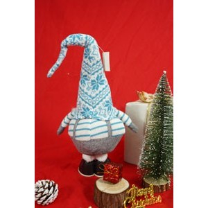 Ornament de Craciun spiridus, Flippy, alb/albastru, textil, 59 cm [9]