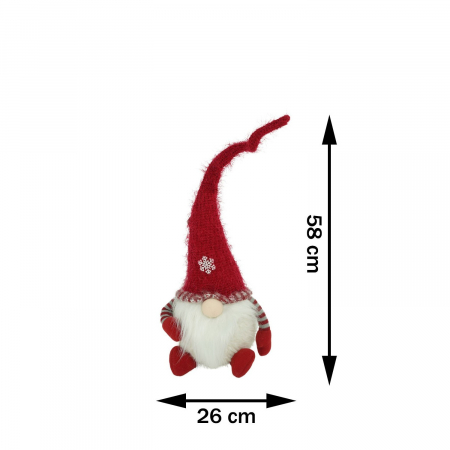 Ornament de Craciun spiridus, Flippy, gri/alb, textil, 58 cm [12]