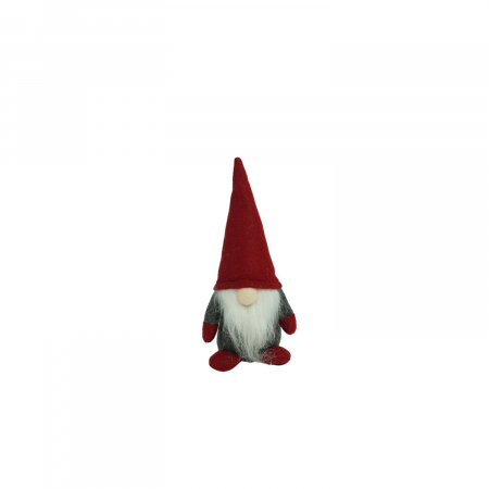 Pentru Casa si Camping - Ornament de Craciun spiridus, Flippy, gri/rosu, textil, 12 cm