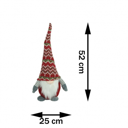 Ornament de Craciun spiridus, Flippy, rosu/gri, textil, 52 cm [10]