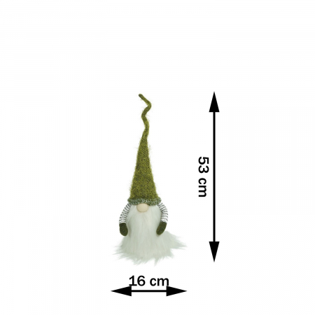 Ornament de Craciun spiridus, Flippy, verde/alb, textil, 53 cm [8]