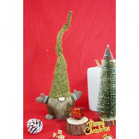 Ornament de Craciun spiridus, Flippy, verde/maro, textil, 56 cm [4]