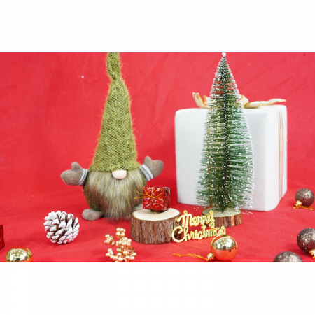 Ornament de Craciun spiridus, Flippy, verde/maro, textil, 56 cm [2]