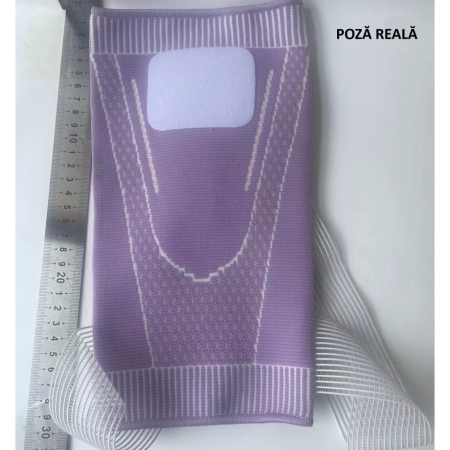 Orteza Elastica pentru Genunchi, Flippy, Ajustabila cu Bretele Elastice, Banda pentru Compresie, Material Respirabil, Marime S, Culoare Roz [8]