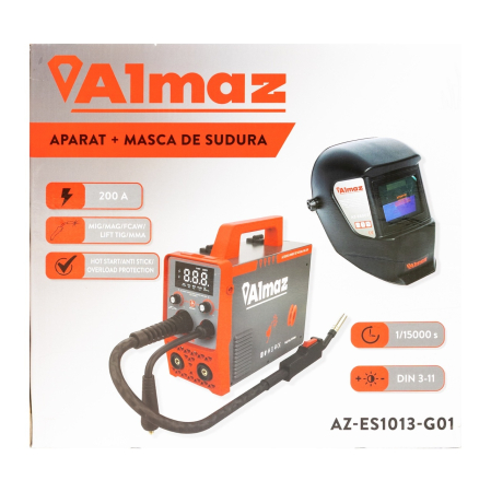 Pachet aparat+masca sudura Almaz, MMA+MIG+FCAW, 200A AD [7]