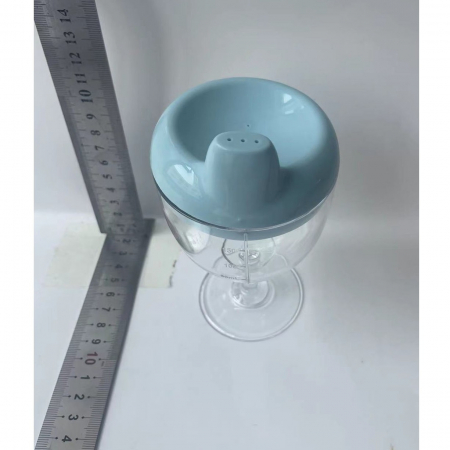 Pahar din Plastic Transparent cu Picior, Flippy, pentru Copii, 14 x 7.7 cm, cu Cioc Antiscurgere, + 3 Ani, Fara Maner, Albastru [5]