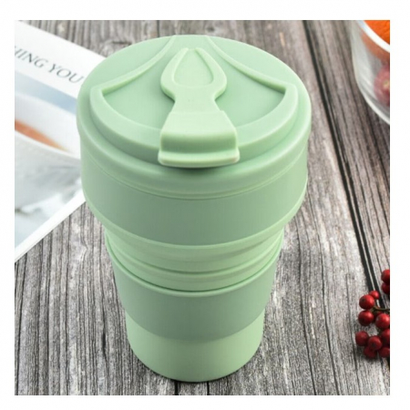 Lichidare Pahar pliabil din silicon Flippy, pentru calatorii, camping, 500 ml, verde [3]