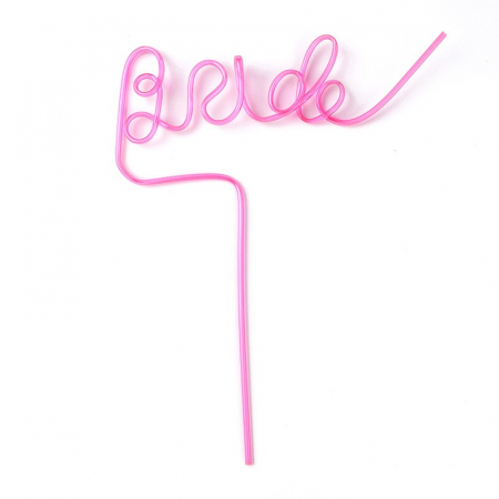 Articole petrecere - Pai de Plastic, Flippy, Model Bride, Tematica Nunta, Diametru 0.5 cm, Roz