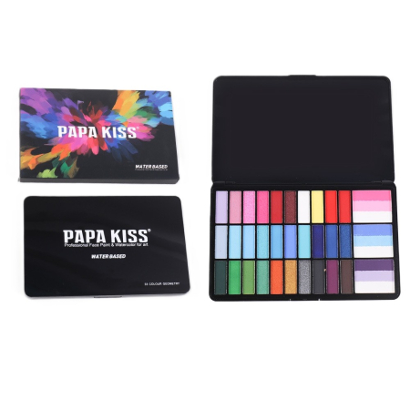 Ingrijire ten si corp - Paleta 39 Culori Vopsea de Fata, Flippy, Activare cu Apa, 18.5 x 11.7 x 1.5 cm, Multicolor