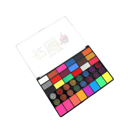 Ingrijire ten si corp - Paleta 42 Culori Vopsea de Fata, Flippy, Pigment Fosforescent, Activare cu Apa, 20 x 14 x 1.6 cm, Multicolor