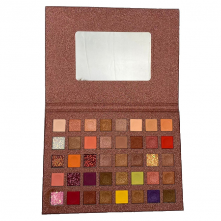 Lichidare Paleta de farduri cu 40 de culori pigmentate, Maro cu sclipici, Flippy [6]