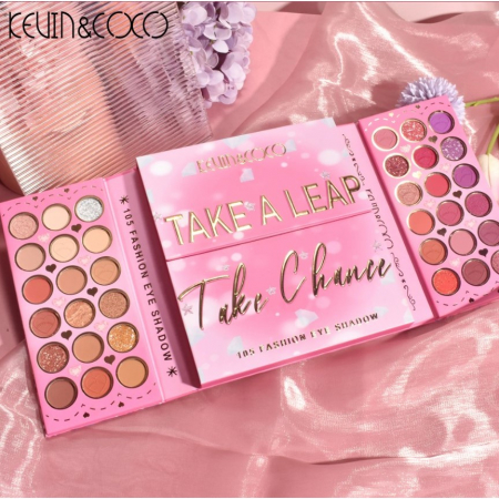 Paleta de Farduri Kevin&amp;Coco, 105 Culori, Stil Pliabil, Conturing si Iluminator incluse, Dreptunghiulara, Fara Sulfati, Pudra Compacta, 18.7 x 17.2 x 2.7 cm, 109 g, multicolor [3]