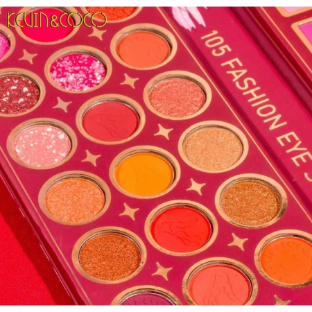 Paleta de Farduri Kevin&amp;Coco, 105 culori, Stil Pliabil, Wednesday, Conturing, Iluminator, Blush incluse, Fara Sulfati, Pudra Compacta, 18.7 x 17.3 x 2.6 cm, 407 g, multicolor [2]