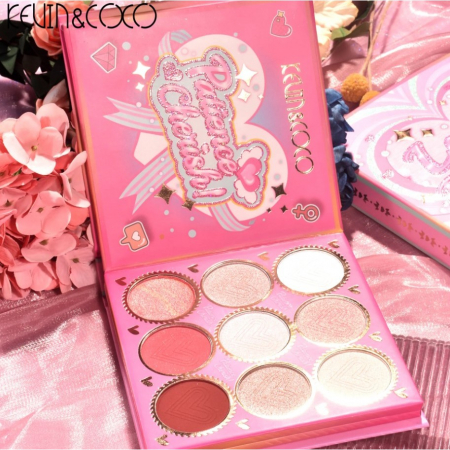 Paleta de Farduri Kevin&amp;Coco, 59 culori, Stil Carte, 3 Straturi, Pudra Compacta, Clasic, Fara Sulfati, 14 x 14 cm, 80 g, multicolor [1]