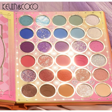 Paleta de Farduri Kevin&amp;Coco, 72 culori, Stil Carte, 3 Straturi, Pudra Compacta, Clasic, Fara Sulfati, 14 x 14 cm, 80 g, multicolor [1]