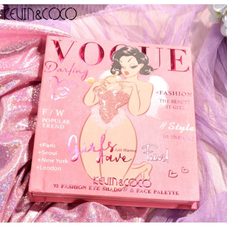 Paleta de Farduri Kevin&amp;Coco, 72 culori, Stil Carte, 3 Straturi, Pudra Compacta, Clasic, Fara Sulfati, 14 x 14 cm, 90 g, multicolor [4]