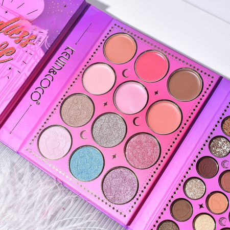 Paleta de Machiaj, KEVIN &amp;amp; COCO, Girl Power, Fard de Pleoape, Iluminator, Blush Cremos, 117 culori, 19 x 14.8 x 3.4 cm [7]