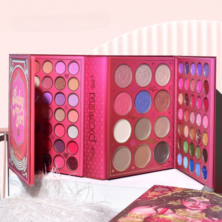 Paleta de Machiaj, KEVIN &amp;amp; COCO, Good Luck, Fard de Pleoape, Iluminator, Blush Cremos, 117 culori, 19 x 14.8 x 3.4 cm [1]