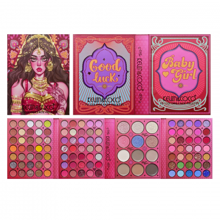 Paleta de Machiaj, KEVIN &amp;amp; COCO, Good Luck, Fard de Pleoape, Iluminator, Blush Cremos, 117 culori, 19 x 14.8 x 3.4 cm [8]