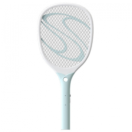 Gradina - Paleta Electrica pentru Tantari, Muste sau Insecte LED, Flippy, Reincarcabila, Incarcare USB, Plastic, Casa si Gradina, Anti-insecte, Alb-Albastru