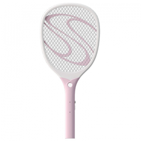 Gradina - Paleta Electrica pentru Tantari, Muste sau Insecte LED, Flippy, Reincarcabila, Incarcare USB, Plastic, Casa si Gradina, Anti-insecte, Alb-Roz