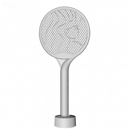 Paleta Electrica pentru Tantari, Muste si Tantari 2in1, Flippy, Reincarcabila, Incarcare USB, 2600V, Plastic, Casa si Gradina, Anti-insecte, Stand, 23x51 cm, Gri [5]