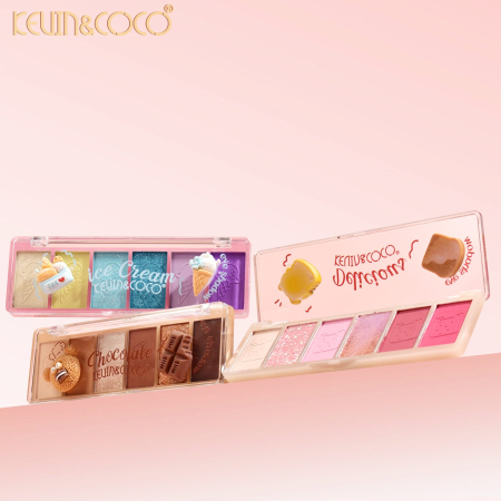 Paleta Farduri de Pleoape, Kevin&amp;Coco, Paleta pentru Machiaj, 6 Nuante, Model Delicious, Mate si Sidefate, 13.5x4.4x2 cm, Multicolor [4]