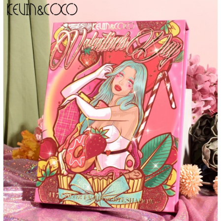 Paleta farduri Kevin&amp;Coco, 117 culori, 4 straturi, rotativa, iluminator si blush inclus, dreptunghiulara, 112g, 20.8 x 15.5 x 2.1 cm, multicolor [4]