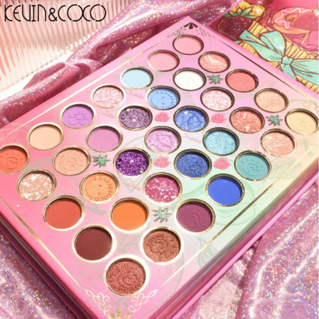 Paleta farduri Kevin&amp;Coco, 117 culori, 4 straturi, rotativa, iluminator si blush inclus, dreptunghiulara, 112g, 20.8 x 15.5 x 2.1 cm, multicolor [1]