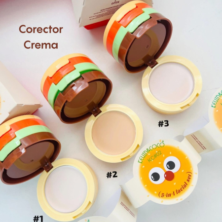 Paleta Multifunctionala, Kevin&amp;Coco, Model Burger, Set Machiaj 5 in 1, Blush, Iluminator, Contur, Pudra, Design Compact, 122 g, 8.7 x 8.7 x 6 cm, Nuanta 02 [10]