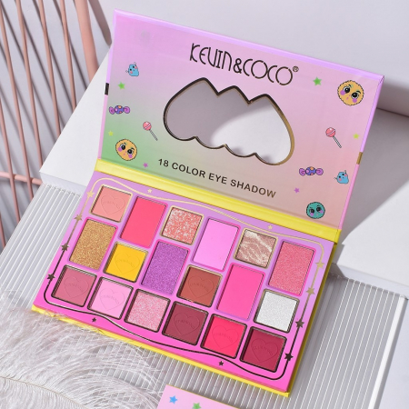 Palete de Machiaj, KEVIN &amp; COCO, Candy Star. Fard de Pleoape, 18 culori, 19.3 x 12 x 1.4 cm [2]