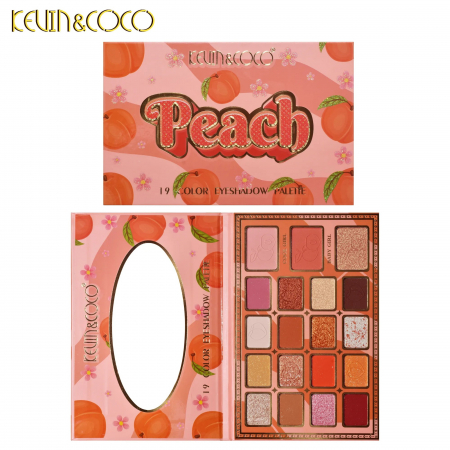 Palete de Machiaj, KEVIN &amp; COCO, Peach, Fard de Pleoape, 19 culori, 19x13x1.5 cm [1]