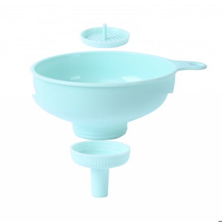 Bucatarie si electrocasnice - Palnie din plastic 3 in 1 Flippy, doua dimensiuni de scurgere, cu filet si filtru, diametru scurgere 5.4 cm, 11.5 x 16.7 cm, albastru