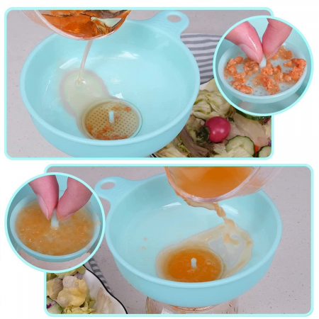 Palnie din plastic 3 in 1 Flippy, doua dimensiuni de scurgere, cu filet si filtru, diametru scurgere 5.4 cm, 11.5 x 16.7 cm, albastru [4]