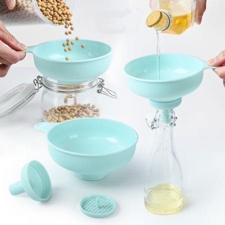 Palnie din plastic 3 in 1 Flippy, doua dimensiuni de scurgere, cu filet si filtru, diametru scurgere 5.4 cm, 11.5 x 16.7 cm, albastru [8]