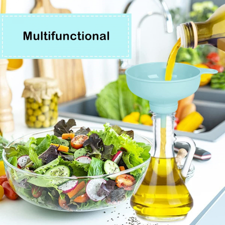 Palnie din plastic 3 in 1 Flippy, doua dimensiuni de scurgere, cu filet si filtru, diametru scurgere 5.4 cm, 11.5 x 16.7 cm, albastru [5]