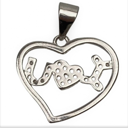 Pandantiv Argint 925 Inima I love u [1]