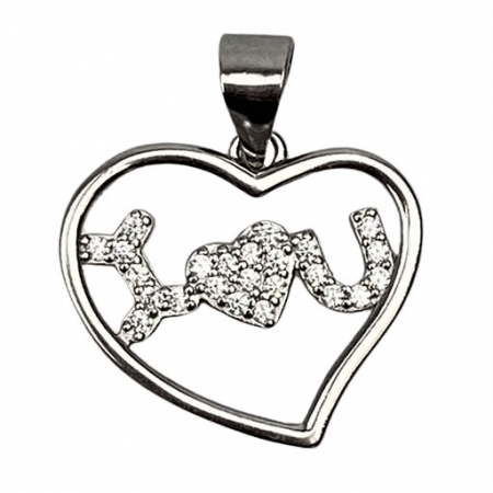 Pandantiv Argint 925 Inima I love u [3]