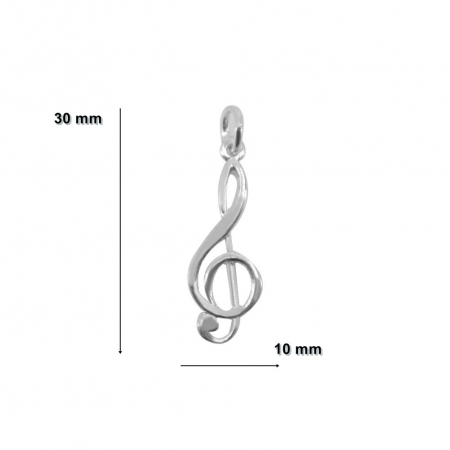 * LICHIDARE STOC * Pandantiv din Argint 925 Jolie Silver, Model Cheia Sol, 30 x 10 mm, 1.5 g - [1]