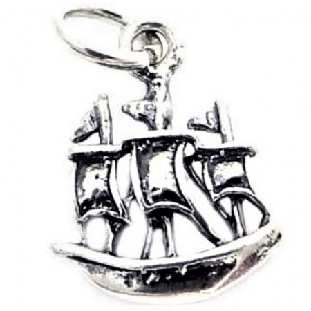 Bijuterii argint - Pandantiv din Argint 925 Jolie Silver, Model Corabie, 18 x 10 mm, 1.1 g
