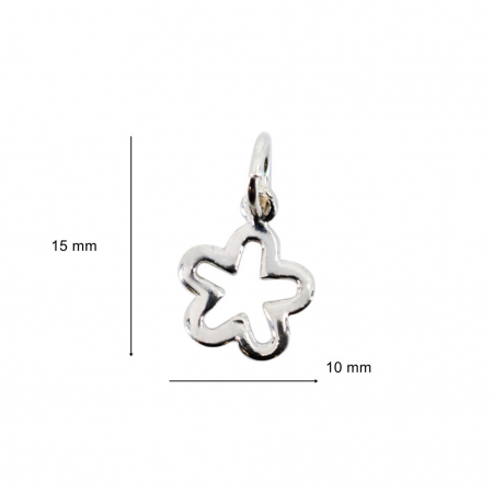 Pandantiv din Argint 925 Jolie Silver, Model Floare contur, 15 x 10 mm, 0.5 g [2]