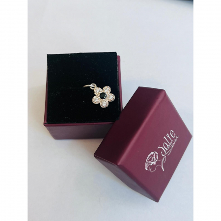 Pandantiv din Argint 925, Jolie Silver, Model Floare Cu Pietre, 0.9 g, 1 x 1 cm, Alb [4]