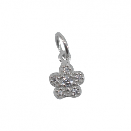 Pandantiv din Argint 925, Jolie Silver, Model Floare Cu Pietre, 0.9 g, 1 x 1 cm, Alb [1]