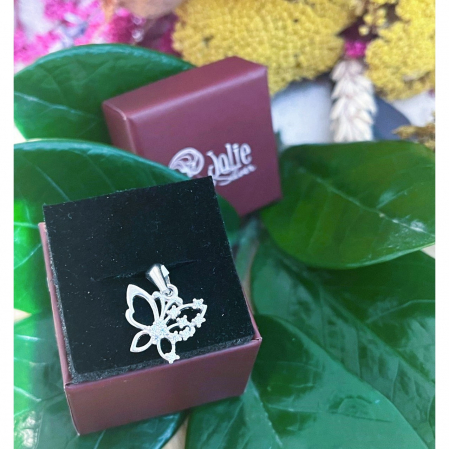 Pandantiv din Argint 925 Jolie Silver, Model Fluturas Rodiat cu Zirconii, 20 x 15 mm, 1.6 g [3]