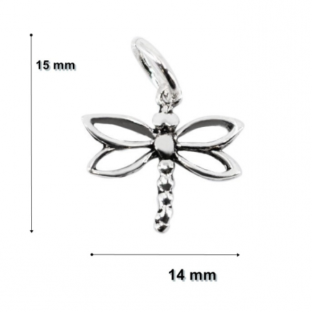 Pandantiv din Argint 925 Jolie Silver, Model Libelula, Fara Inchidere, Fara Pietre, 15 x 14 mm, 0.6 g [1]